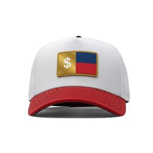 OEM Custom Mesh Perforated Hat Logo 5 <b>Panel</b> Slightly Curved Brim Snapback Waterproof Rubber <b>Patch</b> Golf Cap - Product Image 2