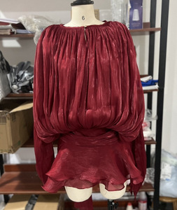 GX-Fashion <span class=keywords><strong>Robe</strong></span> <span class=keywords><strong>chic</strong></span> à col rond et manches longues pour femmes, taille haute, dentelle épissée Robes courtes amples et solides - Product Image 5