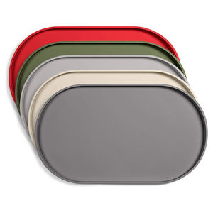 Yeniden kullanılabilir silikon köpek kasesi <span class=keywords><strong>Mat</strong></span> ekstra kalın Oval ve yuvarlak şekil su geçirmez evcil hayvan besleme paspası yükseltilmiş kenar ile - Product Image 1