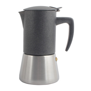 Cafetera Moka Moderna de Dos Tonos en Acero Inoxidable con Revestimiento de Granito, Apta para Inducción - Product Image 3