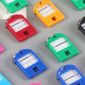Low MOQ Multicolor Plastic Keychain Luggage Label Hotel Id <b>Name</b> Tags Split <b>Ring</b> for Baggage Number Key Chains Key <b>Ring</b> Tags - Product Image 2