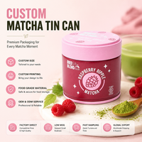 Boîte en fer blanc personnalisable de luxe pour matcha, hermétique, de qualité alimentaire, pour thé matcha et poudre de café, emballage en gros