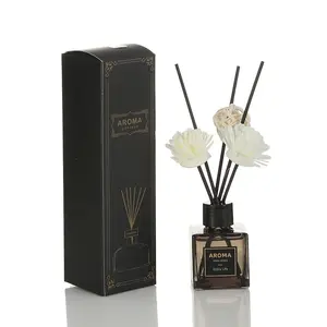 مطروح حديثًا معطر جو 50 مل رمادي الشكل مربع الشكل صغير معطر زيت عطري كلاسيكي على شكل قصب للاستخدام المنزلي من المورد