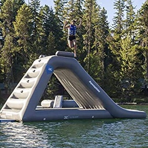 Tobogán de agua flotante inflable listo para enviar con torre de escalada, juguetes, tobogán de piscina para lago o <span class=keywords><strong>parque</strong></span> marino - Product Image 4