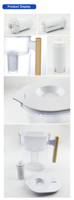 Filtre à eau portable manuel pour l'élimination du chlore, idéal pour les voyages et l'extérieur, grande capacité 3,5 L, à charbon actif
