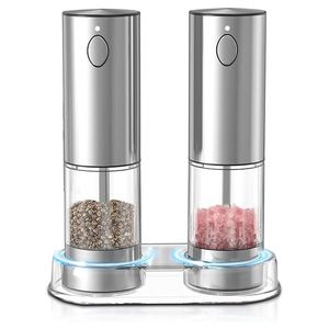 Stainless Steel Automatic Salt <b>Pepper</b> Shakers Set Electric <b>Grinder</b> Rechargeable Lithium Battery Adjustable Coarseness Dishwasher - Product Image 1