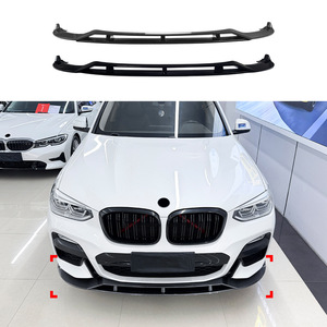Amp-Z Front Lip Splitter For Bmw X3 G01 X4 G02 Early M Sport Piano Black Carbon Fiber Texture Matte Finish - Product Image 1