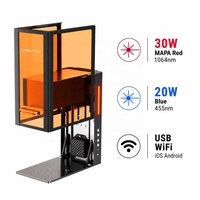 Machine de marquage laser double portable de bureau 30W MOPA 20W Diode 200x200mm Wifi pour graver l'argent, les métaux, les bijoux, les pierres et les objets de bricolage