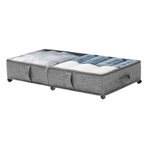 Under Bed Storage Box With Wheels 40L-50L Waterproof Cationic Fabric Rectangle Transparent Cover For Bedroom Organization - Product Image 2