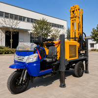 Foreuse mobile diesel Feiyang pour puits d'eau, type tricycle, profondeur max. 300m, diamètre de forage 140-254mm, moteur et pompe