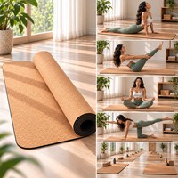 Tapis de yoga personnalisé Sansd en liège et TPE, écologique, avec logo et couleur personnalisés, pour Pilates et fitness, vente en gros, directement de l'usine