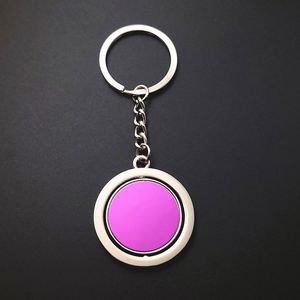 Factory Blank Rotating Metal Keychain Double-sided Custom logo UV Printing Laser <b>Engraving</b> for Brand Promotion - Product Image 3