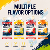 Gomitas de Creatina Monohidrato 5000mg Sin Azúcar, Nutrición Deportiva para Fuerza y Resistencia, Sabor Personalizado, Marca Privada OEM
