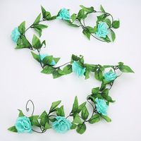 Décoration de plafond de couloir en forme de fleurs, décoration enroulée, 9 têtes de roses artificielles, décoration de mariage en roses
