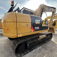 Excavatrice sur chenilles d'occasion CAT312D, 12 tonnes, marque japonaise d'origine, excavatrice de construction de taille moyenne, faible nombre d'heures, bon état, moteur d'origine