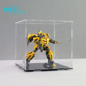 Hộp Trưng Bày Mô Hình Gundam, Hộp Nhựa Acrylic Trong Suốt, Có Đế Đen, Có Thể Tháo Rời