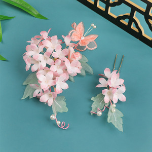2026 Diseño Original Hecho a Mano, Etéreo y Hermoso, Estilo Antiguo, Terciopelo Rosa, Accesorio para el Cabello Hanfu, Horquilla para Maquillaje y Peinado - Product Image 2