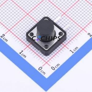 TSF003A08026A Tactile Switch Through hole Component (THT) Switch Round Button 2.6N Right Angle Insert 12mm - Product Image 1