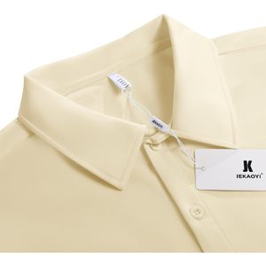 2025 Men's Slim Fit XL Size Button Down Dress Shirts Casual Business Shirts with Wrinkle-Free Stretch Solid Formal <b>Top</b> - Product Image 2