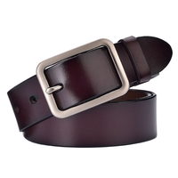 Sabuk Kulit Pria Asli Mewah Model Pin Kasual Kulit Sapi Cummerbunds Ceinture Homme