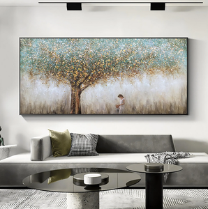 Arte Murale Boho Originale Fatta a Mano con Texture di Baniano, Decorazione Moderna per Soggiorno, Dipinto a Olio Astratto dell'<span class=keywords><strong>Albero</strong></span> <span class=keywords><strong>della</strong></span> <span class=keywords><strong>Vita</strong></span> su Tela - Product Image 4