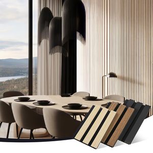 Painéis de Parede Acústicos de Alta Qualidade MDF Akupanel com Ripas de Madeira e Feltro para Decoração de Interiores de Parede e Teto - Product Image 4