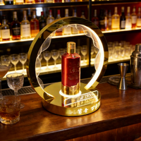Porte-bouteille de vin en acrylique LED personnalisé de haute qualité, présentoir de vin conçu en usine, support publicitaire portable