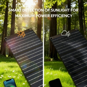ALECTER 60W แผงโซลาร์เซลล์แบบโมโนคริสตัลไลน์แบบพับได้ประสิทธิภาพสูงเครื่องชาร์จพลังงานแสงอาทิตย์แบบพกพาสำหรับการตั้งแคมป์กลางแจ้งเดินป่า - Product Image 2