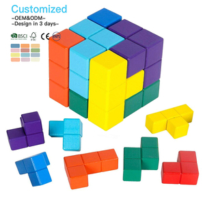 Jouet éducatif Montessori en bois EDULAND OEM ODM CPC CE, cubes Soma interactifs, puzzle 3D pour le développement des enfants, casse-tête - Product Image 3