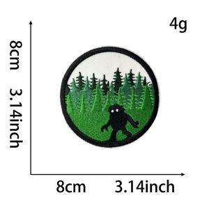 Parche Bordado Termoadhesivo de Color Verde con Diseño de Bigfoot Adventure para Ropa, Sombreros y Bolsos - Product Image 6