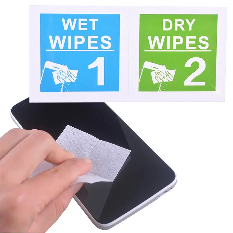 Wipe Cloth Glass Clean Kit Wet And Dry Pad Mobile Phone Screen Cleaning Wipes