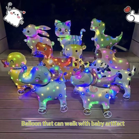 Ballon lumineux à roue de personnage de dessin animé pour enfants - Décoration pour anniversaires en plein air, camping et réunions familiales