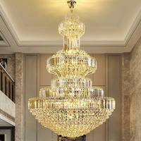 Lustre LED en cristal grand format pour hall d'hôtel, salle à manger, mosquée – Décoration moderne et luxueuse de style nordique contemporain