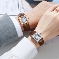 Montre personnalisée Carter Special Look, tendance, best-seller, cadran carré, échelle romaine, bracelet en cuir, quartz, DIFFERENTES TAILLES