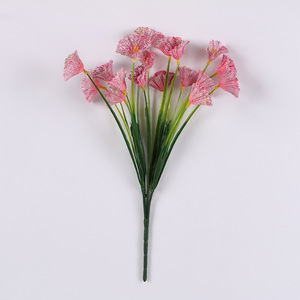 Artisanat en rotin, fleurs artificielles en herbe de printemps, 5 têtes, tissu de soie rouge, décoration de mariage - Product Image 3
