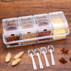 Kitchen Spice Box 2022 Popular Sales Kitchen Utensils Spice Box Set Condiment Storage Container Acrylic Seasoning Boxes
