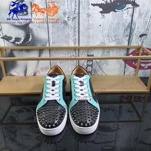 Chaussures décontractées rétro de marque pour hommes et femmes, légères, en cuir véritable, avec doublure de luxe et paillettes, style Louboutin - Product Image 4