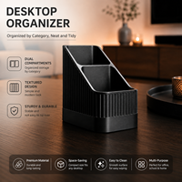 Organisateur de télécommandes en plastique à 4 compartiments compatible TV/DVR/boîtier de câble, plateau de bureau peu encombrant, couleur personnalisable