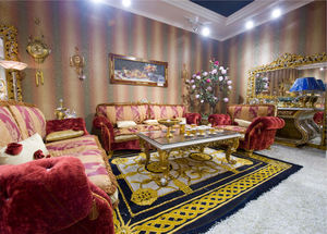 Juego de Dormitorio de Lujo Clásico Europeo en Oro de 24K, Cama con Dosel de Madera Maciza Dorada <span class=keywords><strong>Real</strong></span> de Estilo Rococó, Tallada a Mano, Tamaño King (B50923) - Product Image 6