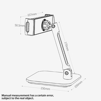 Bureau réglable à rotation de 360 ° pour téléphone portable, à bras plus larges, support pour tablette, mise à niveau