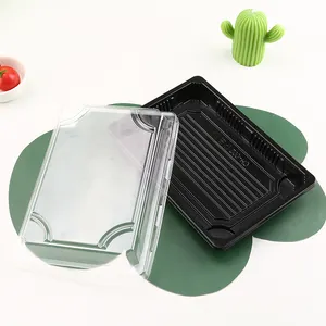 Wholesale Supplies Take Away Food Packaging Box Rectangular Plastic Container Sushi Tray Sushi Disposable