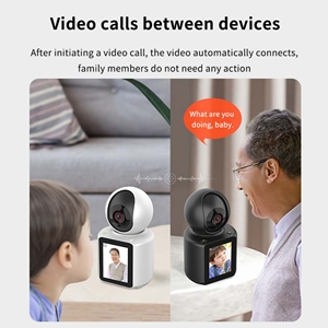 Caméra IP PTZ Wifi d'intérieur sans fil pour maison intelligente 360 Bouton d'appel/d'annulation en un clic Caméra de vision nocturne à grand écran coloré à LED - Product Image 4