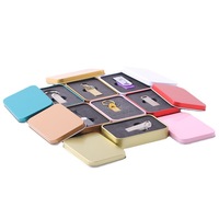 Boîte d'emballage personnalisable en fer blanc pour clé USB numérique, idéale pour cadeaux, artisanat, écussons scolaires, badges, ouverture carrée pour fixation sur ongles