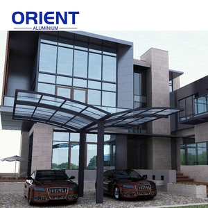 Abri de voiture en aluminium à <span class=keywords><strong>pente</strong></span> simple ou <span class=keywords><strong>double</strong></span>, imperméable, avec protection solaire en polycarbonate, cadre en aluminium - Product Image 6
