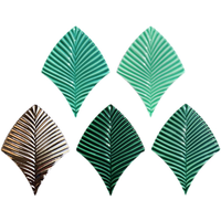 Tuile de mosaïque artistique 3D en céramique de qualité supérieure, motif feuille tropicale, pour mur d'accent extérieur, effet brique réfractaire en relief