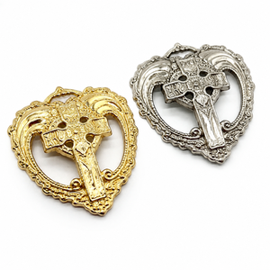 P2420 Cross Heart Lapel <b>Pin</b> Christian Religious Enamel Brooch Faith Symbol Badge For Clothing <b>Backpack</b> Church Gift - Product Image 2