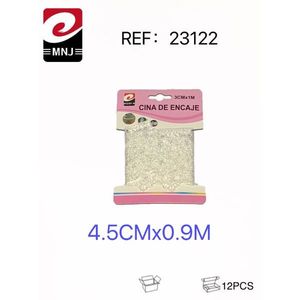 Cinta de Encaje de 4.5cm con Lazo, CINA DE ENCAJE, Materiales para Manualidades, 4.5CMX0.9M - Product Image 1