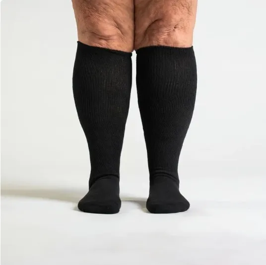 Hochwertige Unisex Rundarm lockere Dichte Stil nicht bindend Herren rutschfeste Griff Bambus individuelles Logo anti-rutsch Diabetiker-Socken