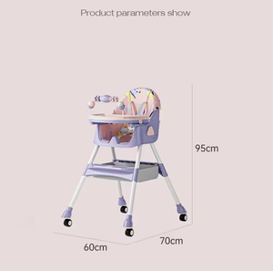 Nuovo <span class=keywords><strong>Seggiolone</strong></span> Pappa Multifunzione Pieghevole 6 in 1 per Bambini Sedia a Dondolo e Sdraietta con Altezza Regolabile e Giochi - Product Image 4