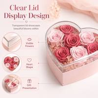 Valentijnsdag hartvormige bloemenbox met aangepast logo, kunstpapier, UV-coating, stevige geschenkverpakking voor rode rozen